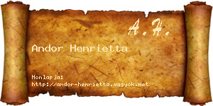 Andor Henrietta névjegykártya